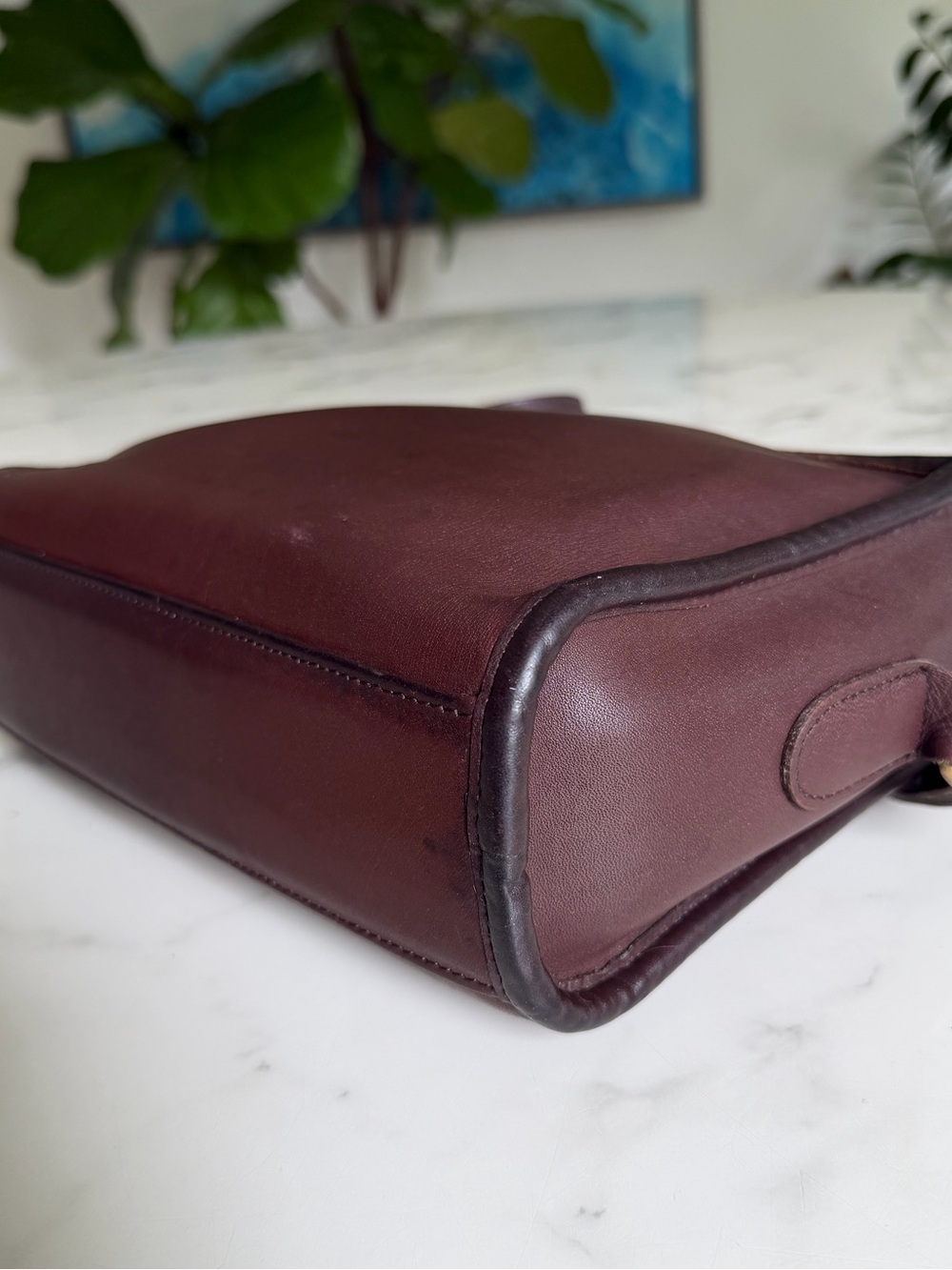 Coach Vintage Metropolis Zip Crossbody Bag 9087 Mahogany Leather 90's w/ Key Fob - Picture 16 of 16